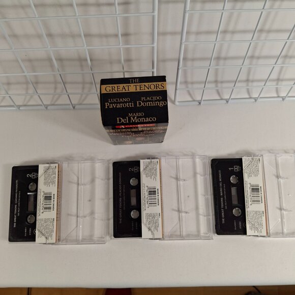 Vintage The Great Tenors Pavarotti Domingo Del Monaco 3 Cassette Tape Set Madacy - Picture 12 of 15